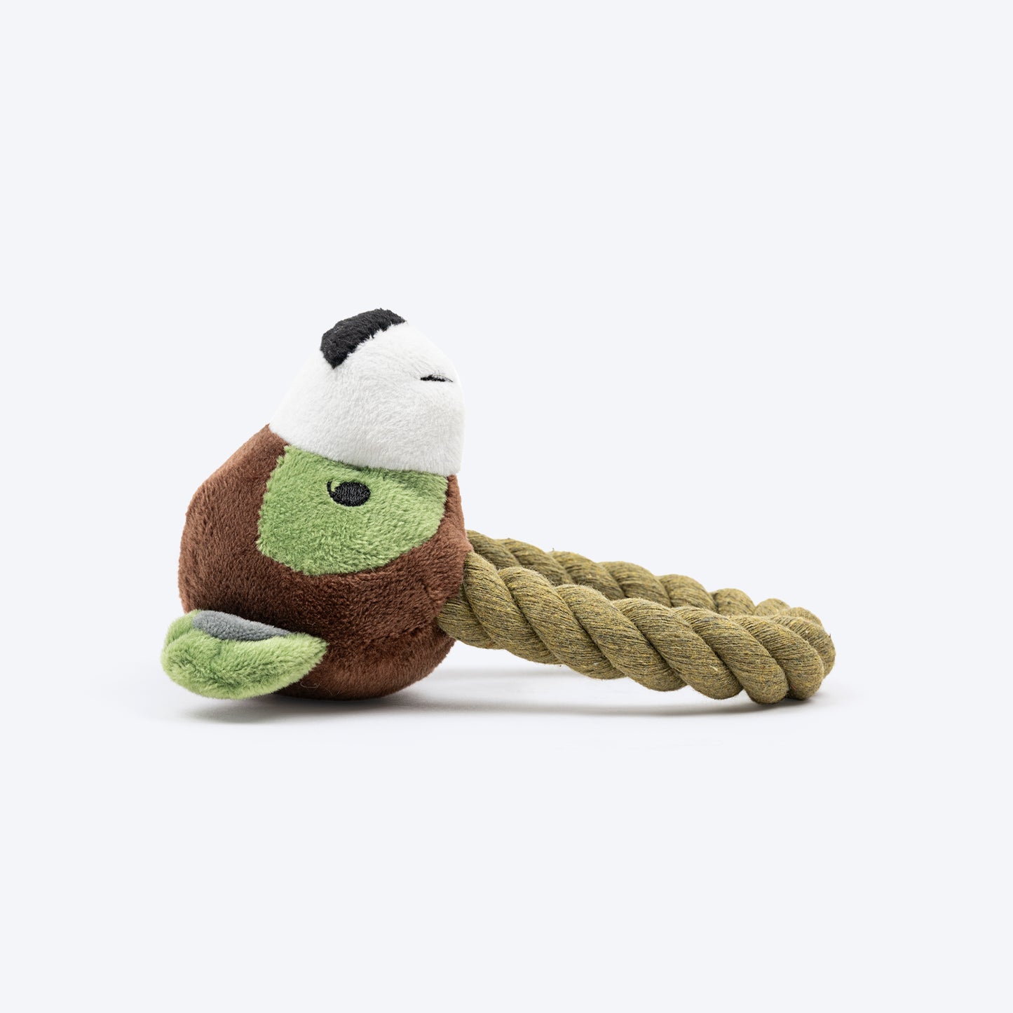 TLC Tug Bear Squeaky Rope Toy For Puppies & Small Dogs - Brown & Green - Heads Up For Tails