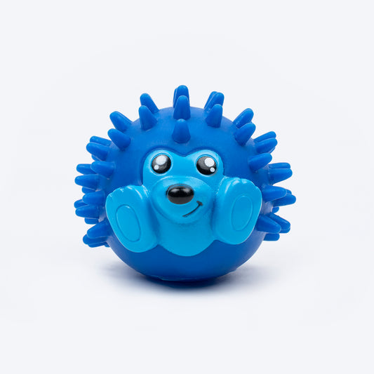 TLC Prickles Squeaky Chew Toy For Puppies & Small Dogs - Blue - Heads Up For Tails