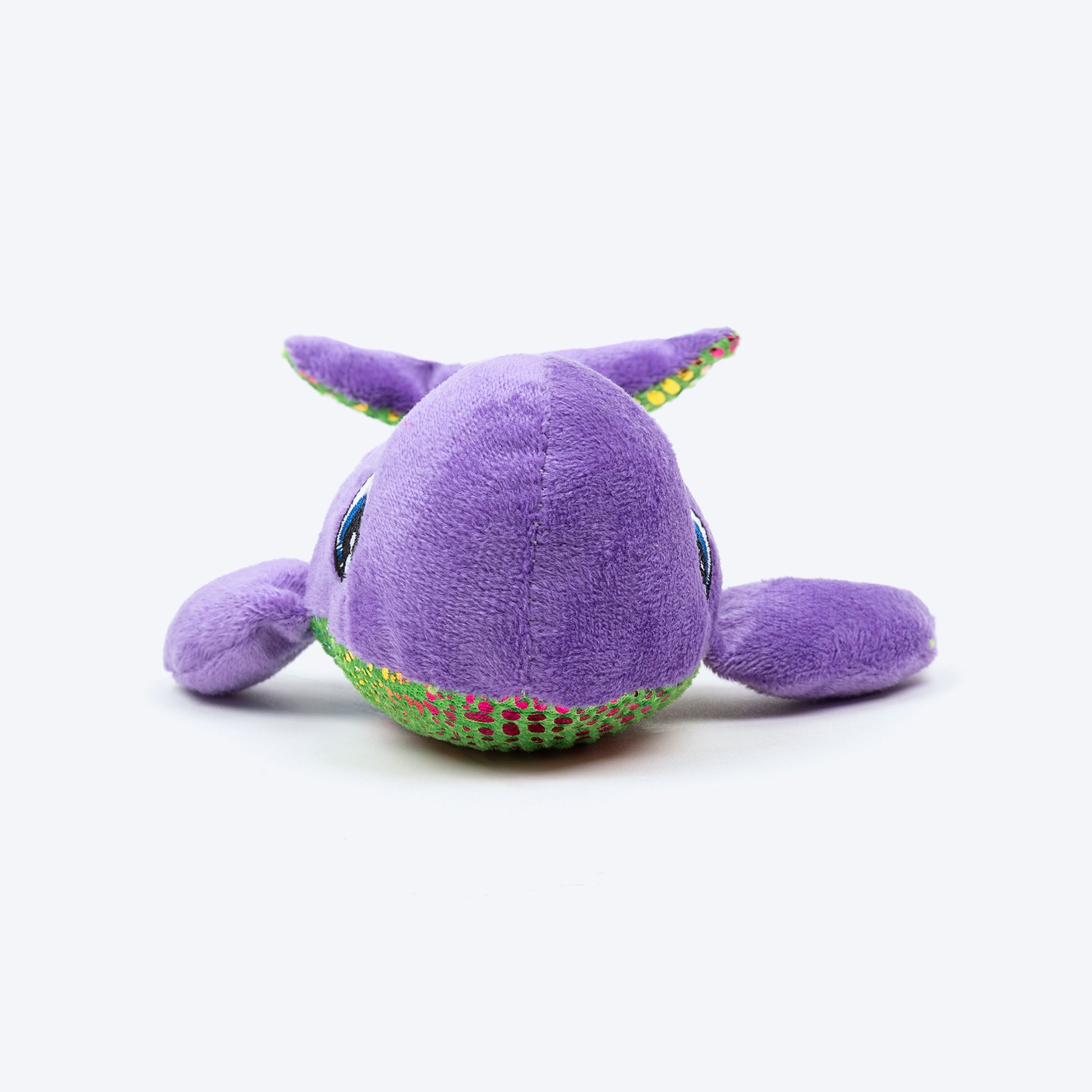 TLC Wally Squeaky Plush Toy For Puppies & Small Dogs - Purple - Heads Up For Tails