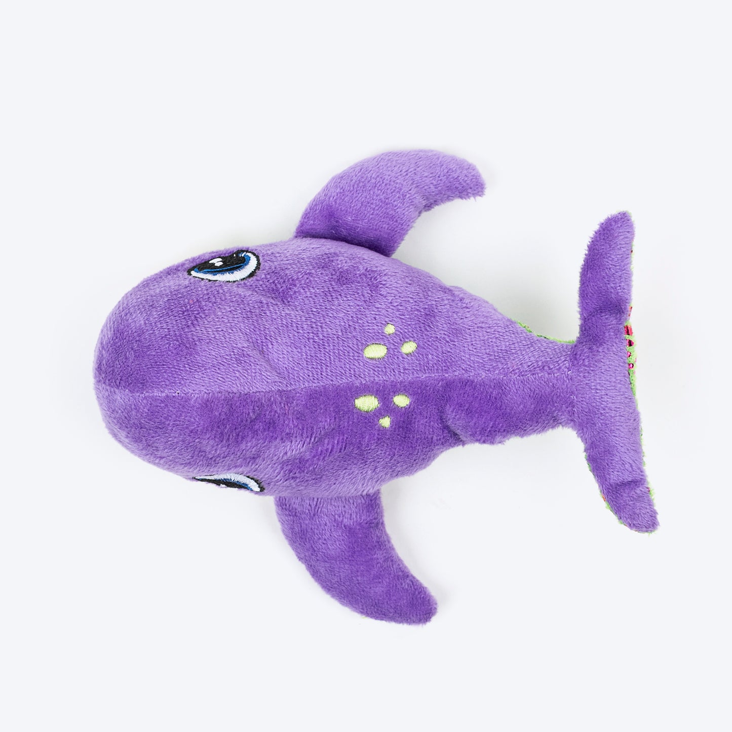 TLC Wally Squeaky Plush Toy For Puppies & Small Dogs - Purple - Heads Up For Tails