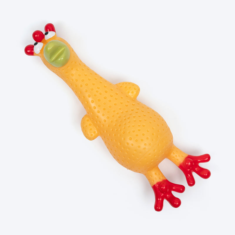 TLC Henny Penny Squeaky Chew Toy For Dog - Yellow - Heads Up For Tails