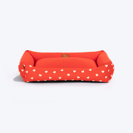 HUFT Sweethearts Lounger Bed For Dog - Red