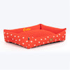 HUFT Personalised Sweethearts Lounger Bed For Dog - Red