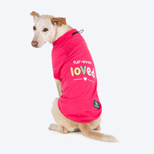 HUFT Fur-Ever Loved T-Shirt For Dogs - Pink - Heads Up For Tails