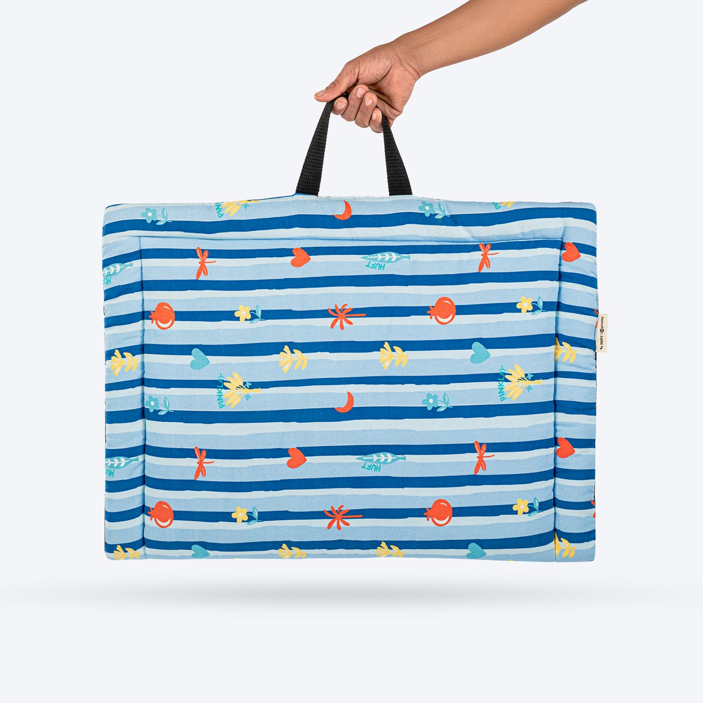 HUFT X Pinklay Strut In Stripes Mat For Dog - Blue - Heads Up For Tails