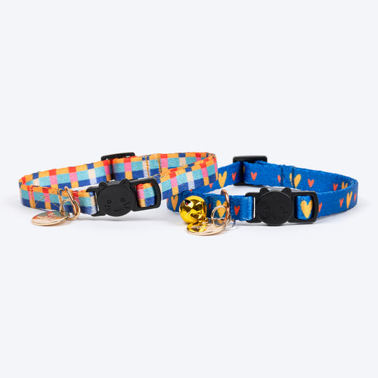 HUFT Meowvelous Cat Collar - Dark Blue & Multicolor - Heads Up For Tails