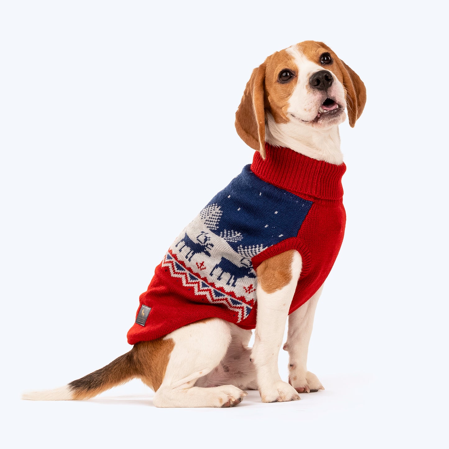 HUFT Winter Miracle Sweater For Dogs - Red & Blue - Heads Up For Tails