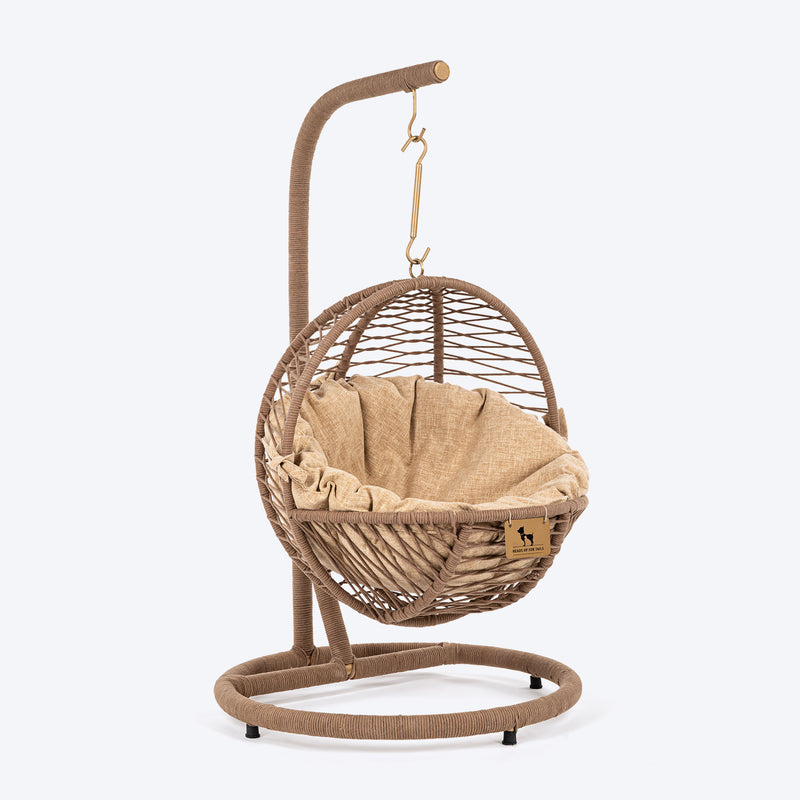 HUFT Purrfect Hanging Bed With Cushion For Cat & Puppy - Beige - Heads Up For Tails