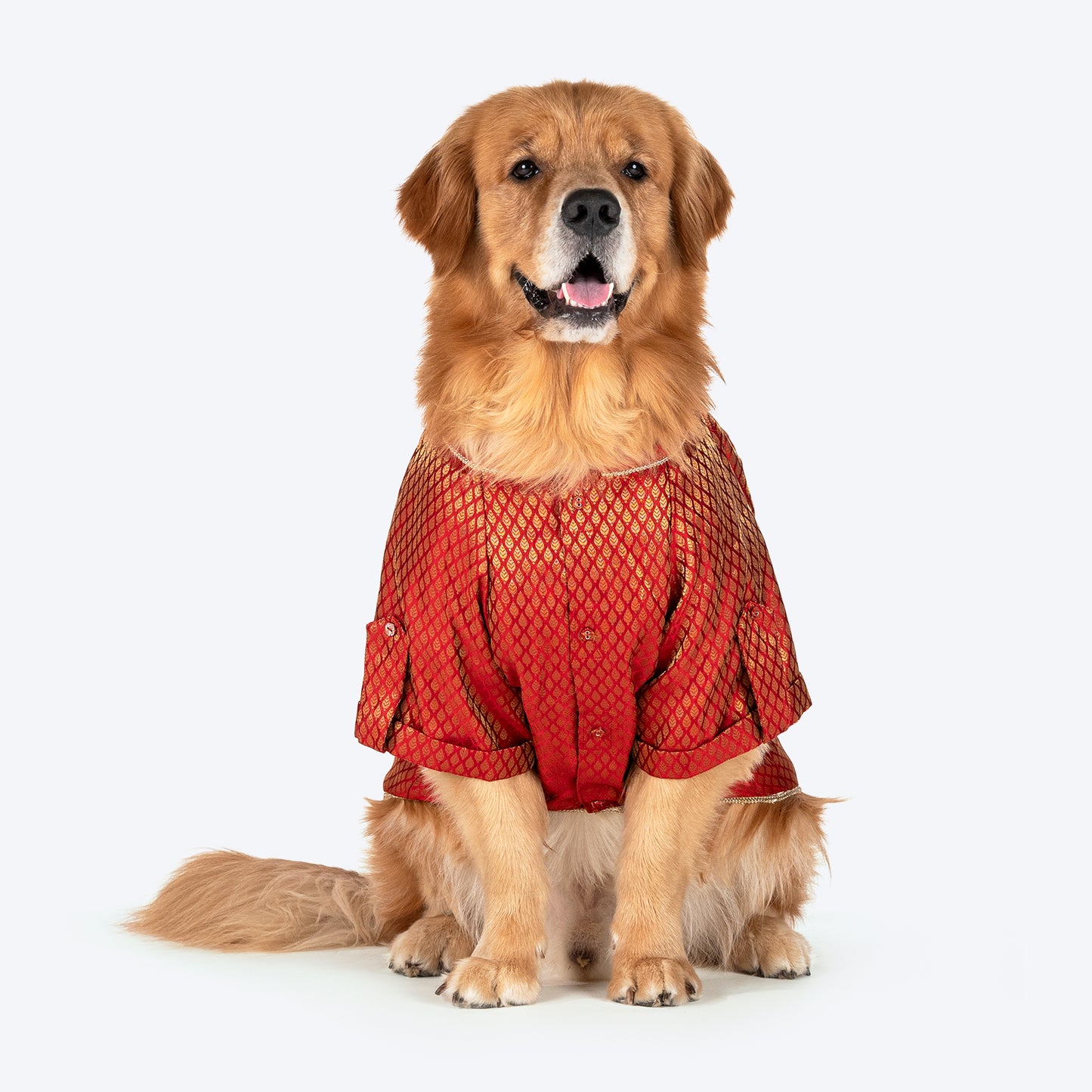 HUFT Dapper Doggo Kurta For Dog - Red - Heads Up For Tails