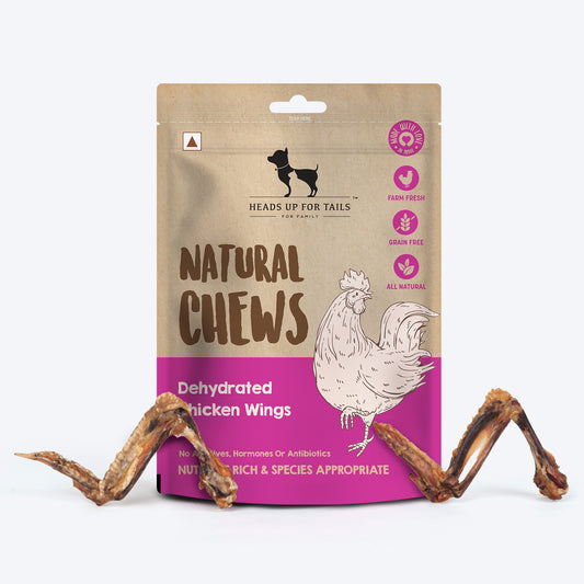 HUFT Natural Chews - Dehydrated Chicken Wings For Dog - 70g - Heads Up For Tails