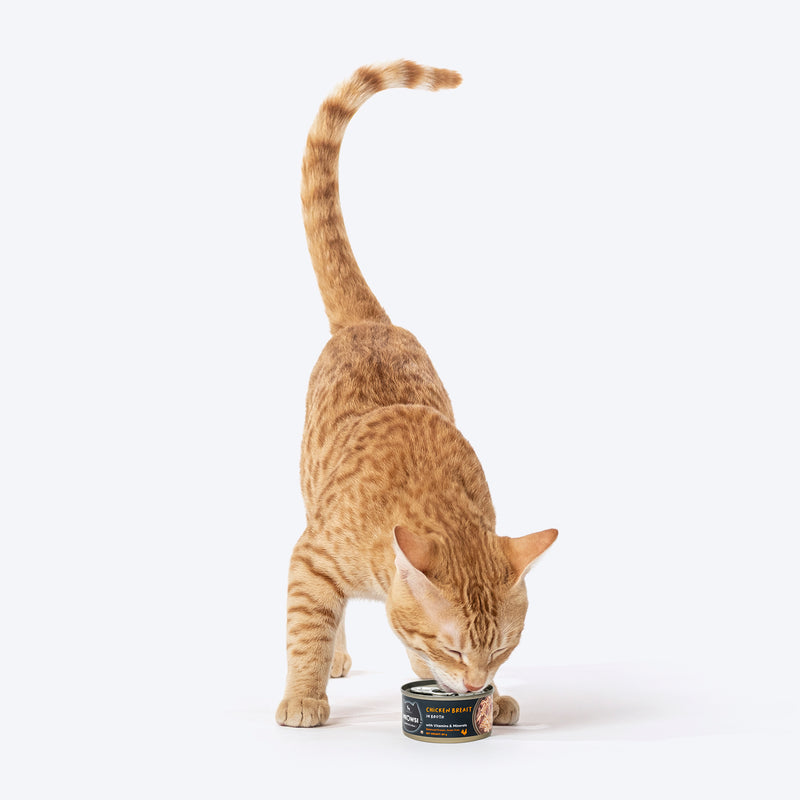 Meowsi by HUFT Chicken Breast in Broth Canned Cat Wet Food, 80 gm, with vitamins and minerals, grain-free.