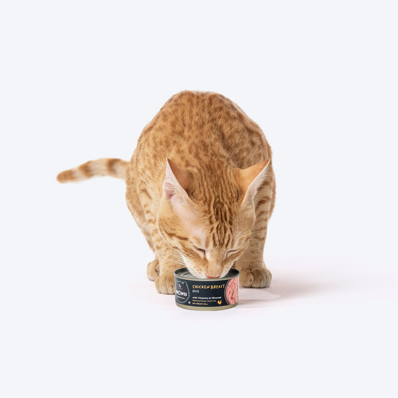 Meowsi by HUFT Chicken Breast pâté Canned Cat Wet Food, 80 gm, with vitamins and minerals, grain-free formula.