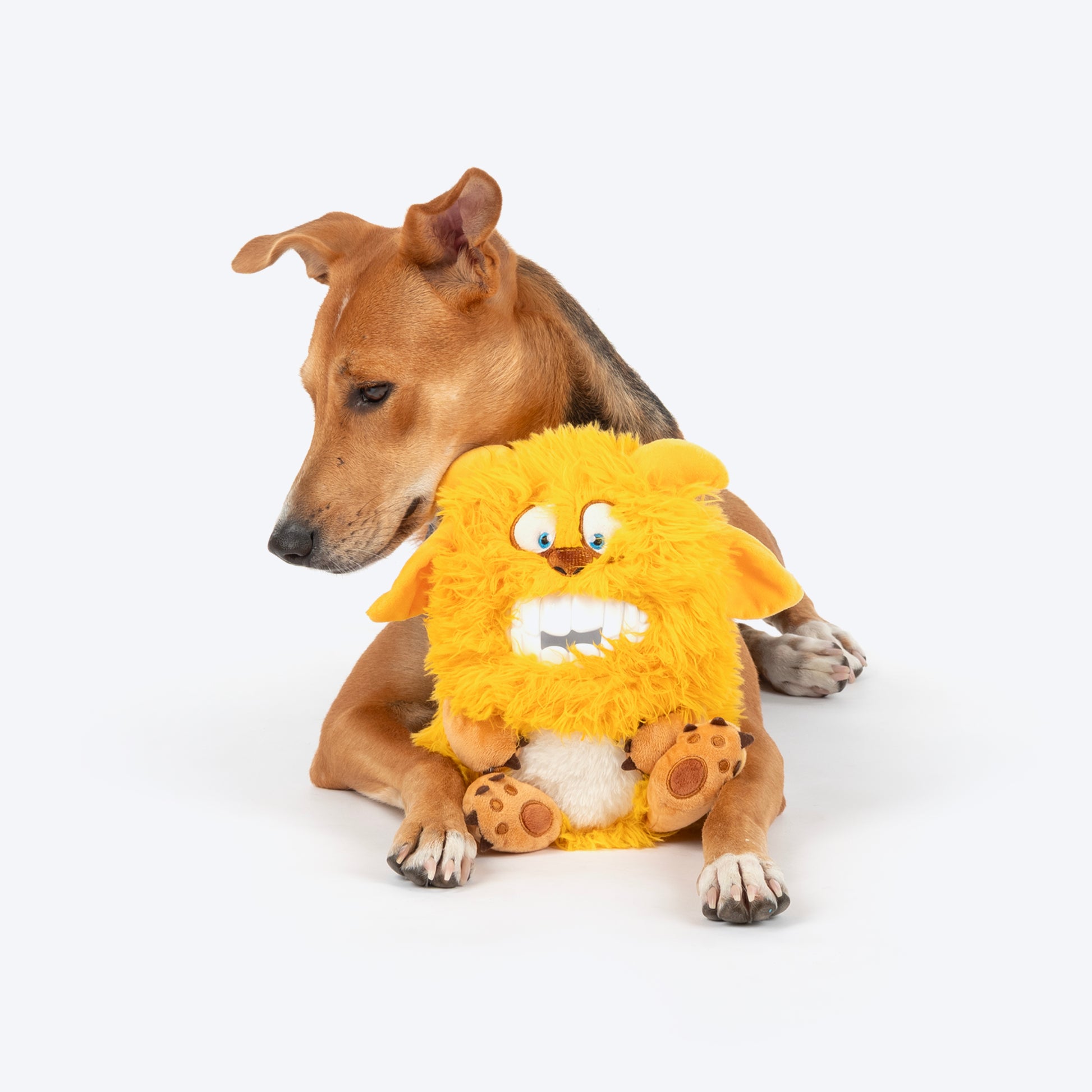 HUFT Toothy Nomster Plush Toy For Dog - Yellow - Heads Up For Tails