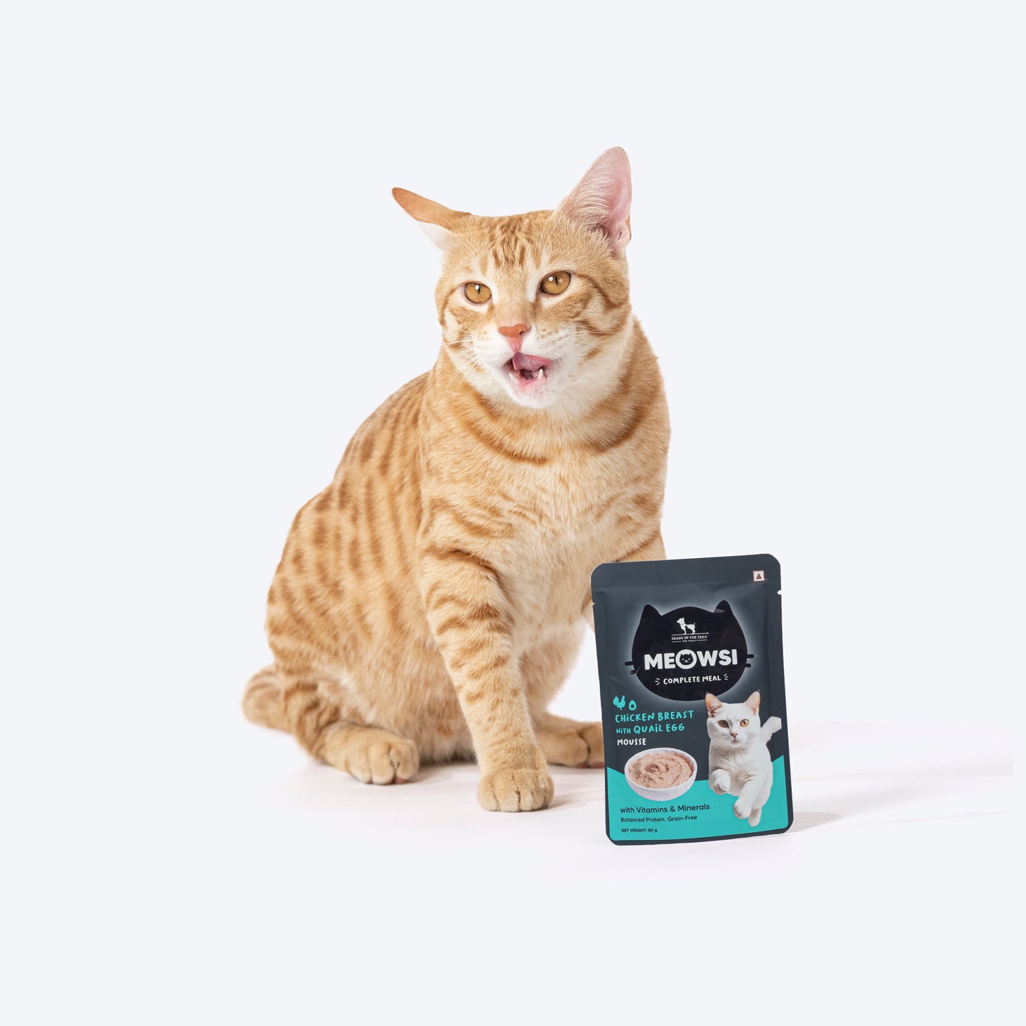 Meowsi by HUFT Chicken Breast With Quail Egg Mousse Cat Wet Food - 80 gm - Heads Up For Tails