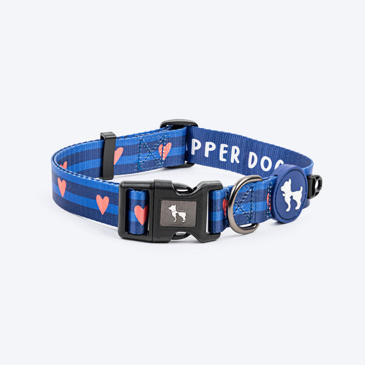 HUFT Striped Love Collar For Dog - Navy - Heads Up For Tails
