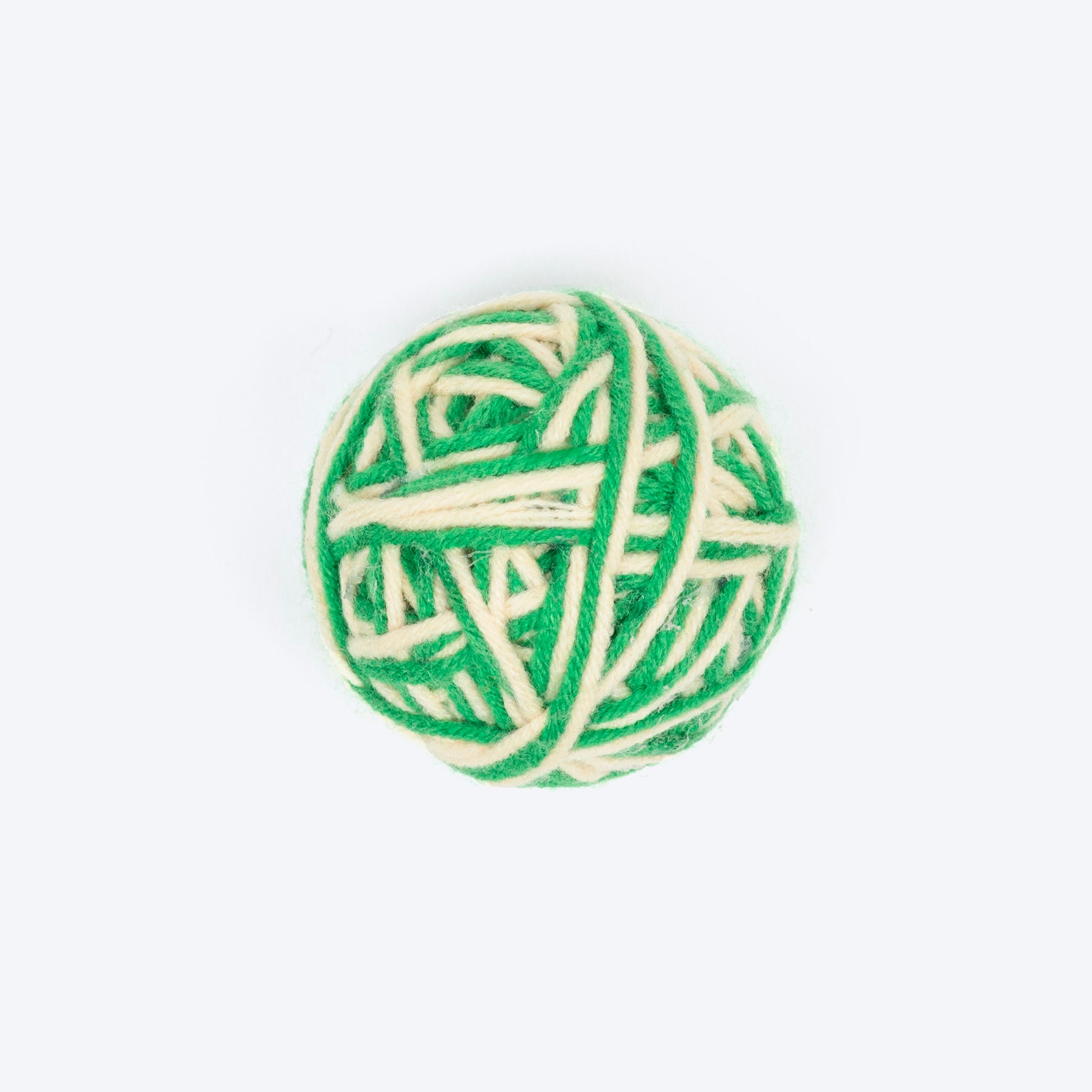 TLC Knotty Rattle Ball Interactive Toy For Cat - Green & White - Heads Up For Tails