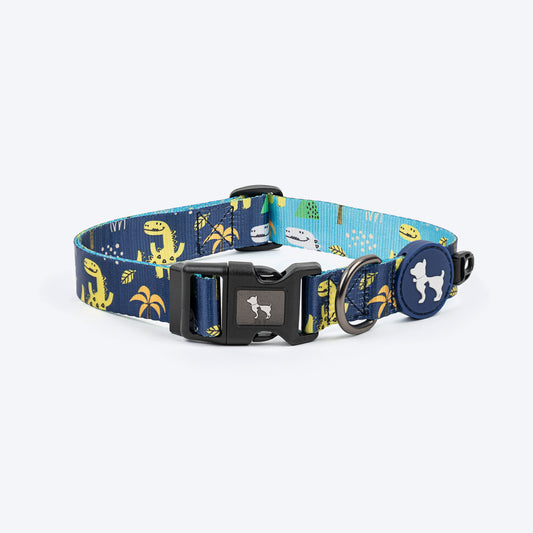 HUFT Dino Land Collar For Dog - Blue - Heads Up For Tails