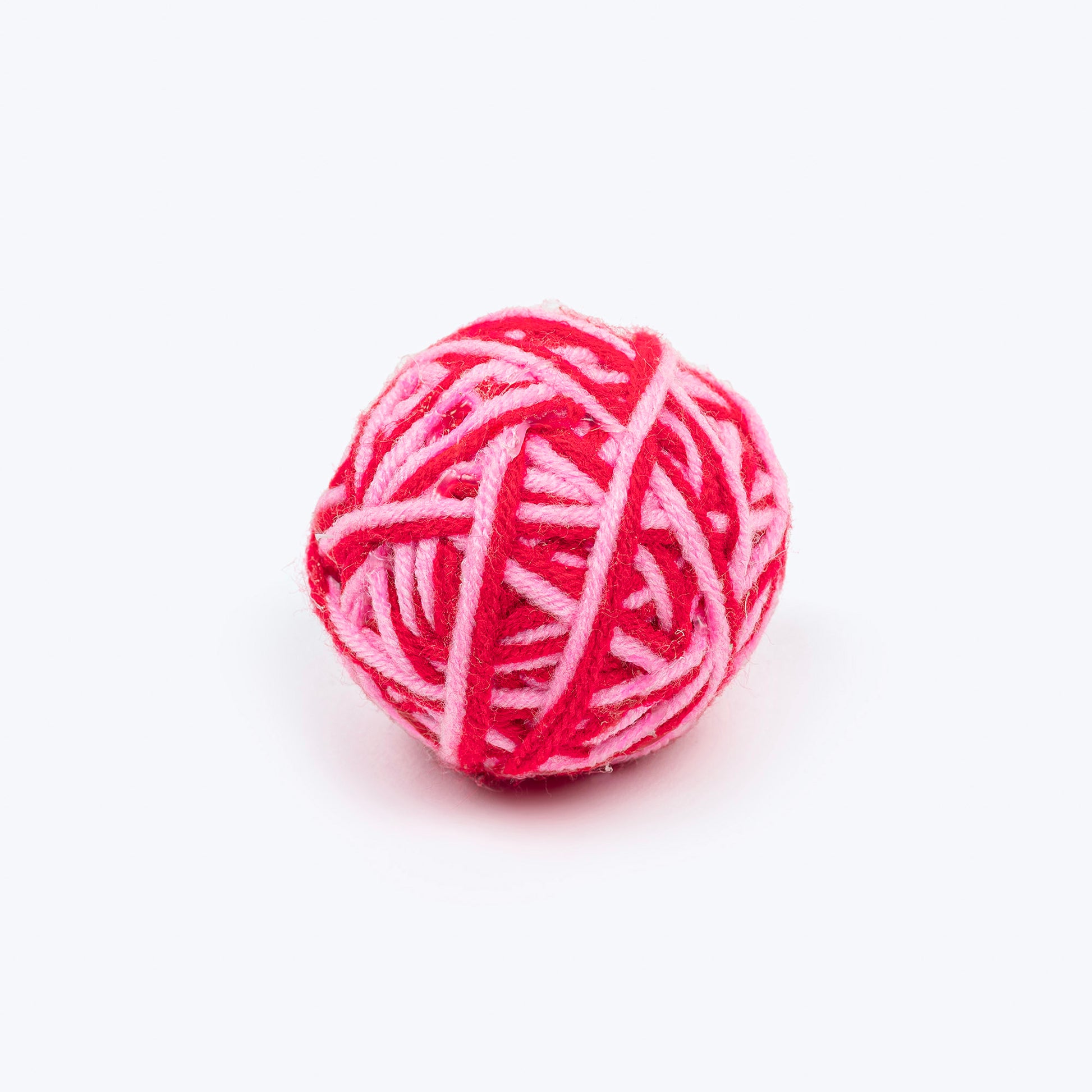TLC Knotty Rattle Ball Interactive Toy For Cat - Red & Pink - Heads Up For Tails