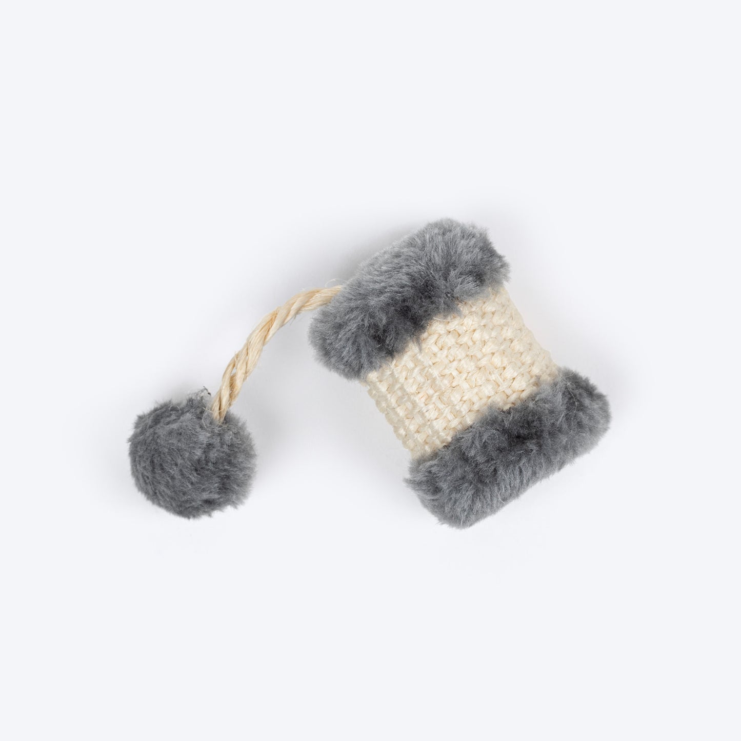 TLC Scratch Drum Sisal Interactive Toy For Cat - Beige & Grey - Heads Up For Tails