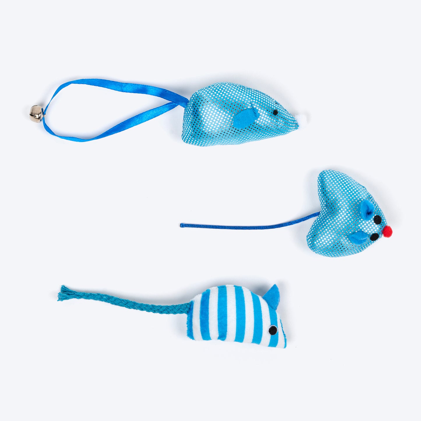 TLC Meowmix Assorted Interactive Toys For Cat - Blue & White - Pack of 8 - Heads Up For Tails