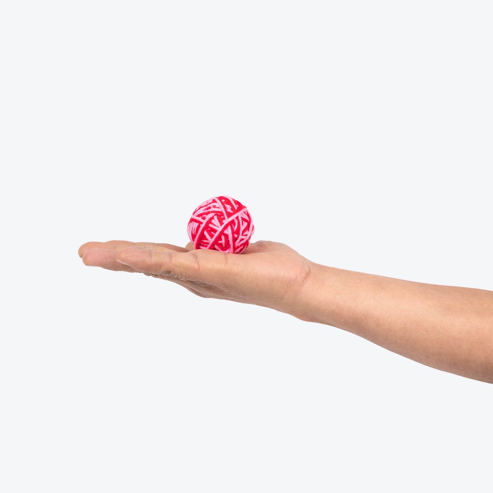 TLC Knotty Rattle Ball Interactive Toy For Cat - Red & Pink - Heads Up For Tails