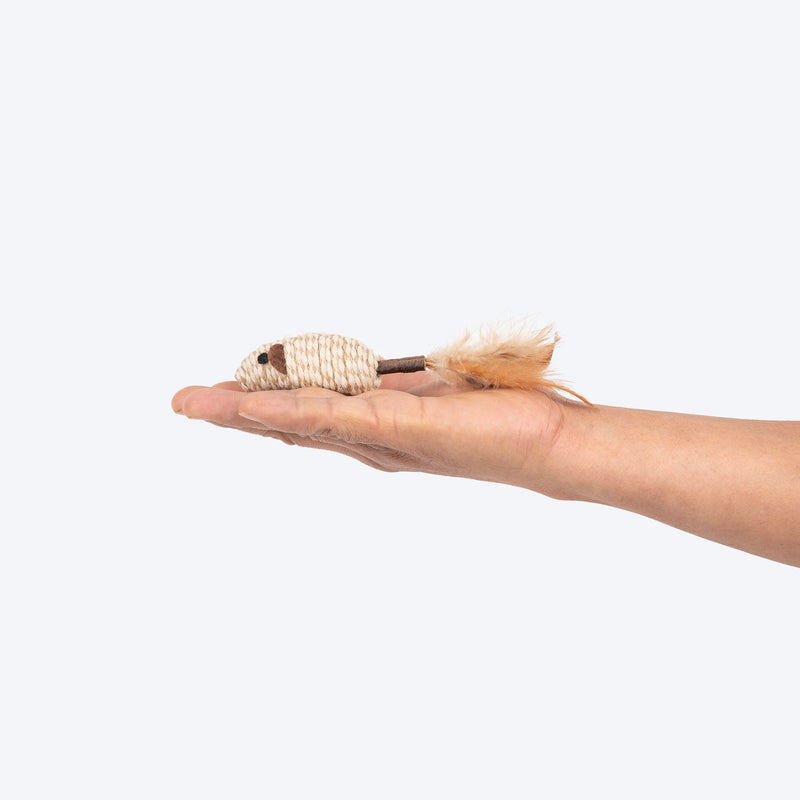 TLC Wiggle Mouse Matatabi Toy For Cat - Beige - Heads Up For Tails