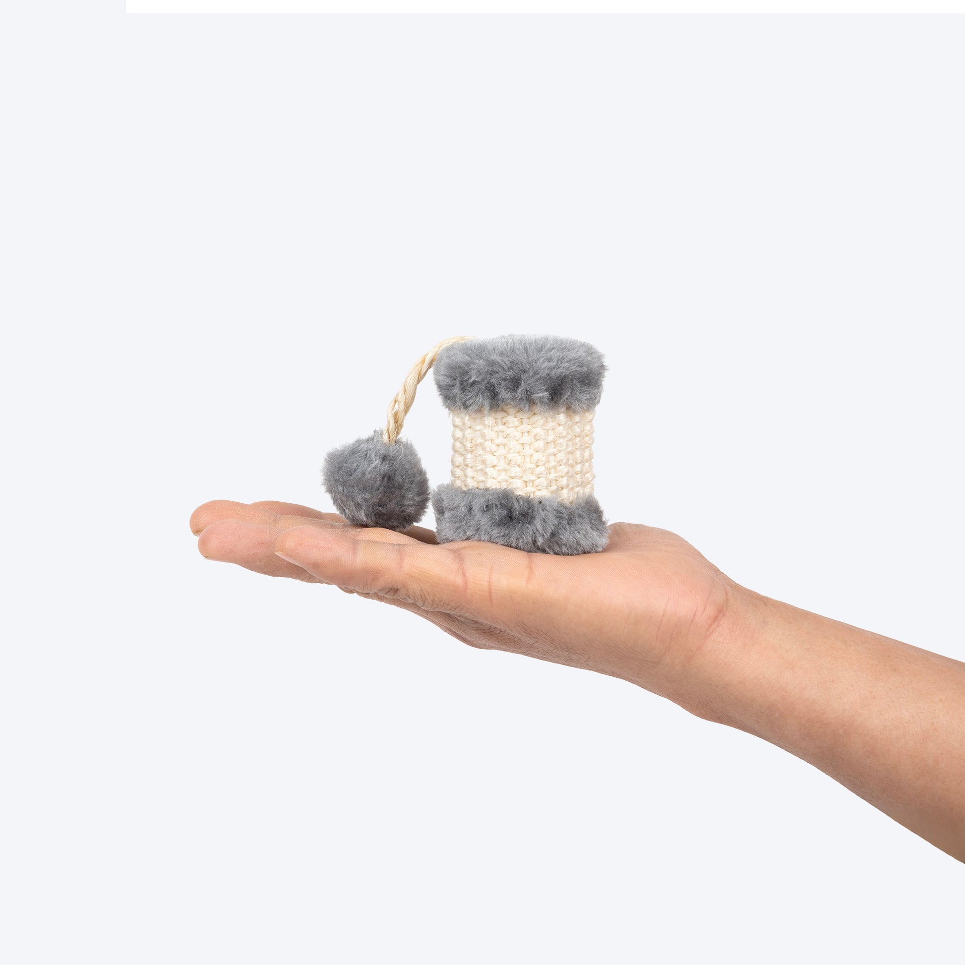 TLC Scratch Drum Sisal Interactive Toy For Cat - Beige & Grey - Heads Up For Tails