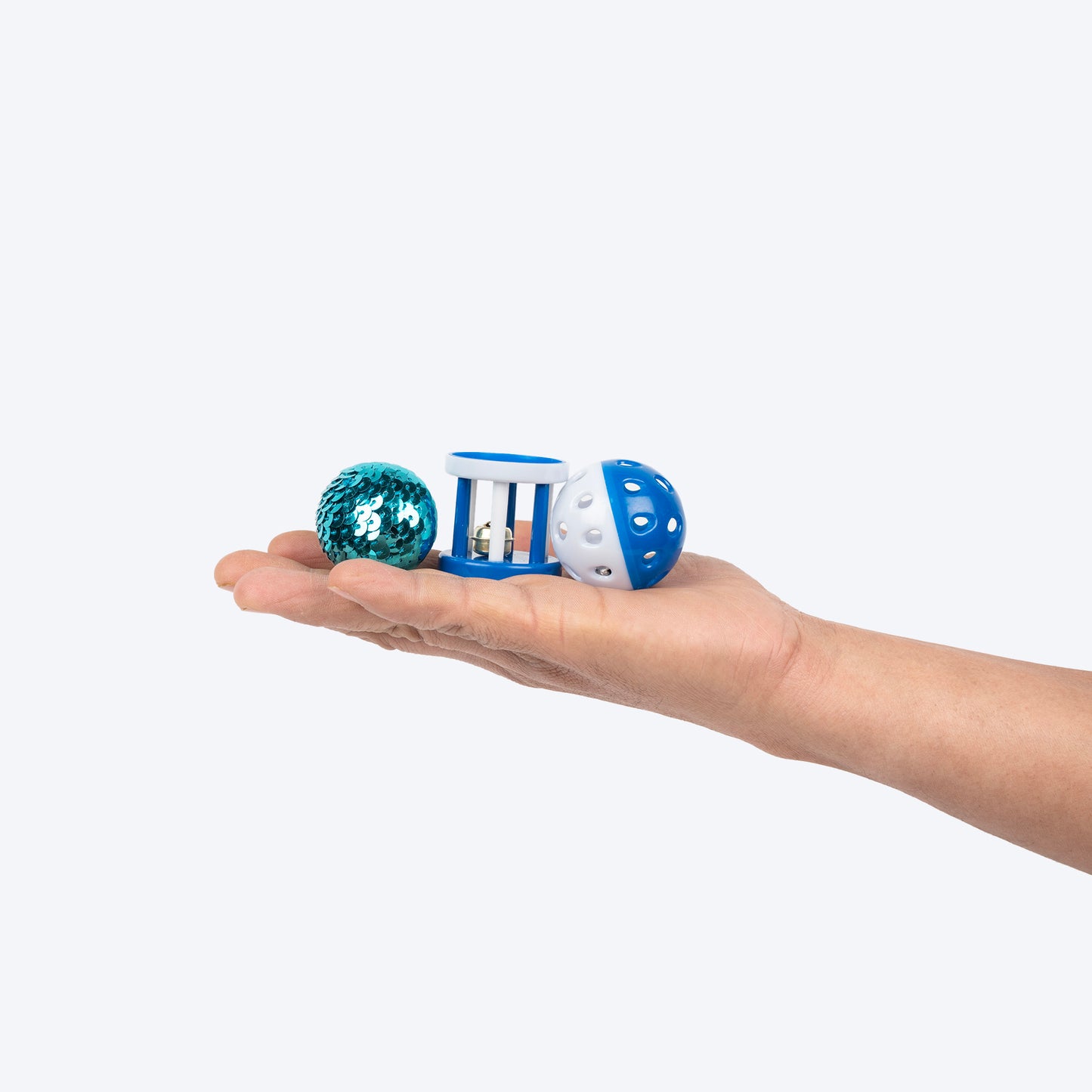 TLC Meowmix Assorted Interactive Toys For Cats - Blue - Pack of 9 - Heads Up For Tails