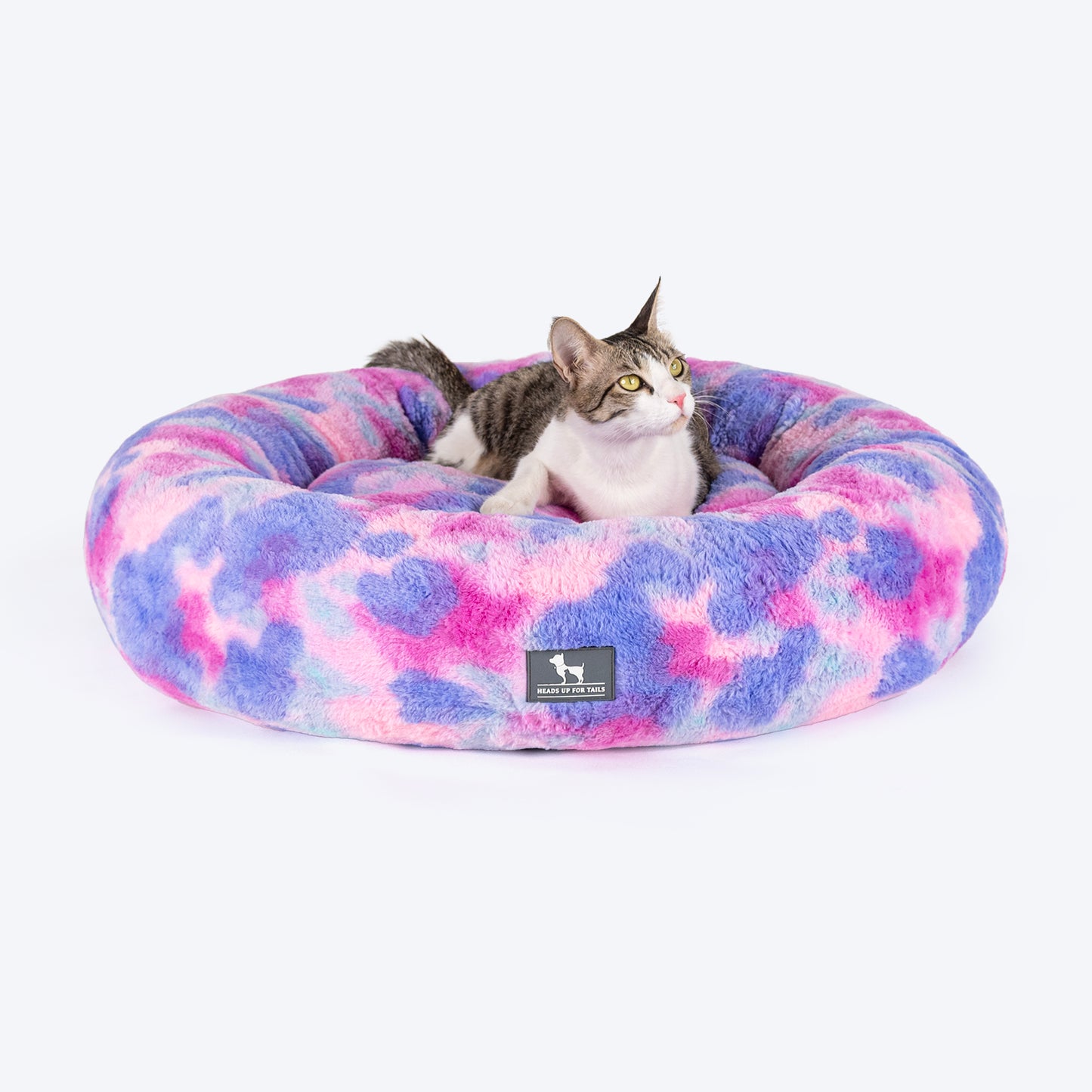 HUFT Furry Bliss Cuddle Bed For Cat & Puppy - Multicolor - Heads Up For Tails