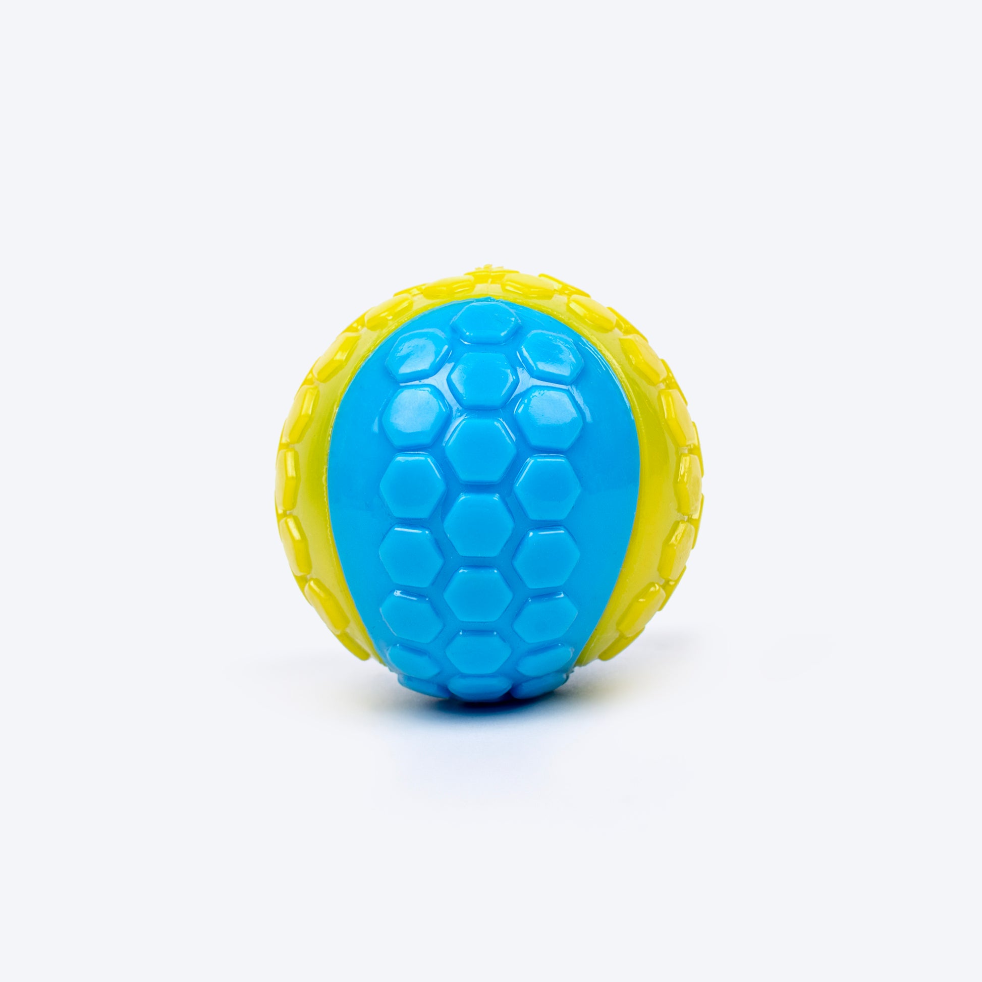TLC Dot Ball Chew Toy For Dog - Yellow & Blue - Heads Up For Tails
