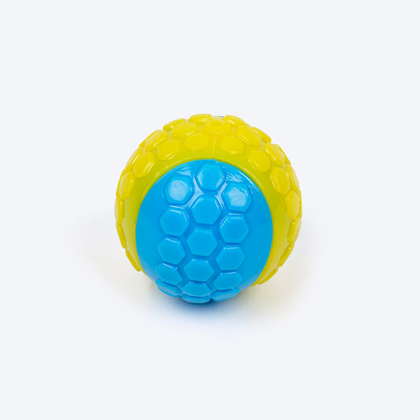 TLC Dot Ball Chew Toy For Dog - Yellow & Blue - Heads Up For Tails