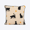 HUFT Whisker Love Printed Cushion For Pet Lovers - Beige & Black - Heads Up For Tails