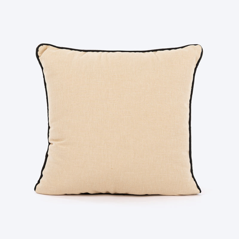 HUFT Whisker Love Printed Cushion For Pet Lovers - Beige & Black - Heads Up For Tails