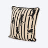 HUFT Tails & Trails Printed Cushion For Pet Lovers - Beige & Black - Heads Up For Tails