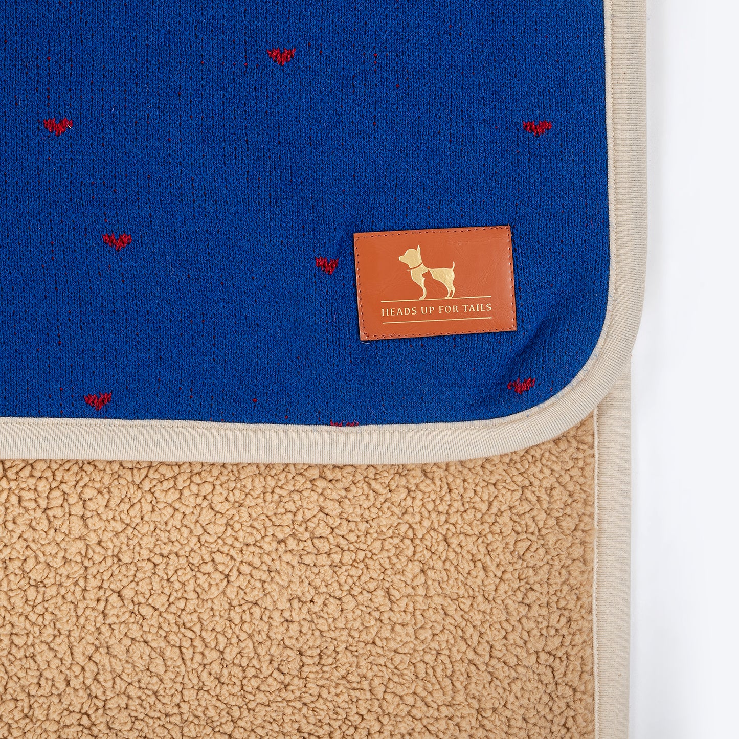 HUFT Heart Knitter Reversible Pet Blanket - Navy Blue - Heads Up For Tails
