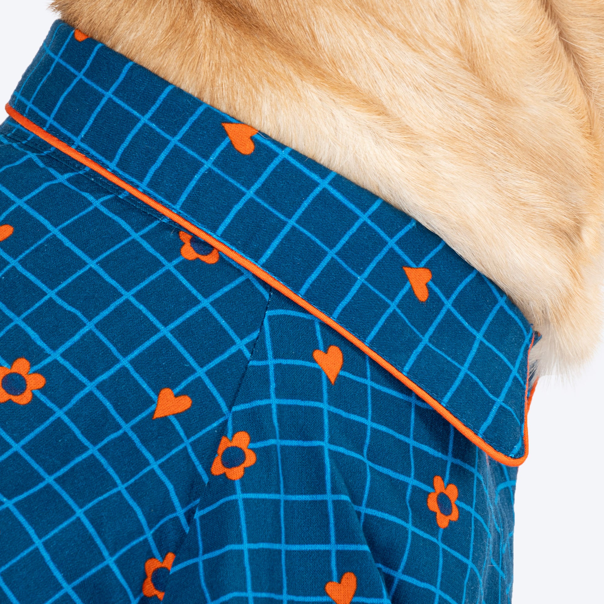 HUFT X Pinklay Hearts In Bloom Shirt For Dog - Blue & Orange - Heads Up For Tails