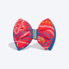 HUFT Festive Bandhej Bling Dog Bow Tie - Pink & Blue - Heads Up For Tails