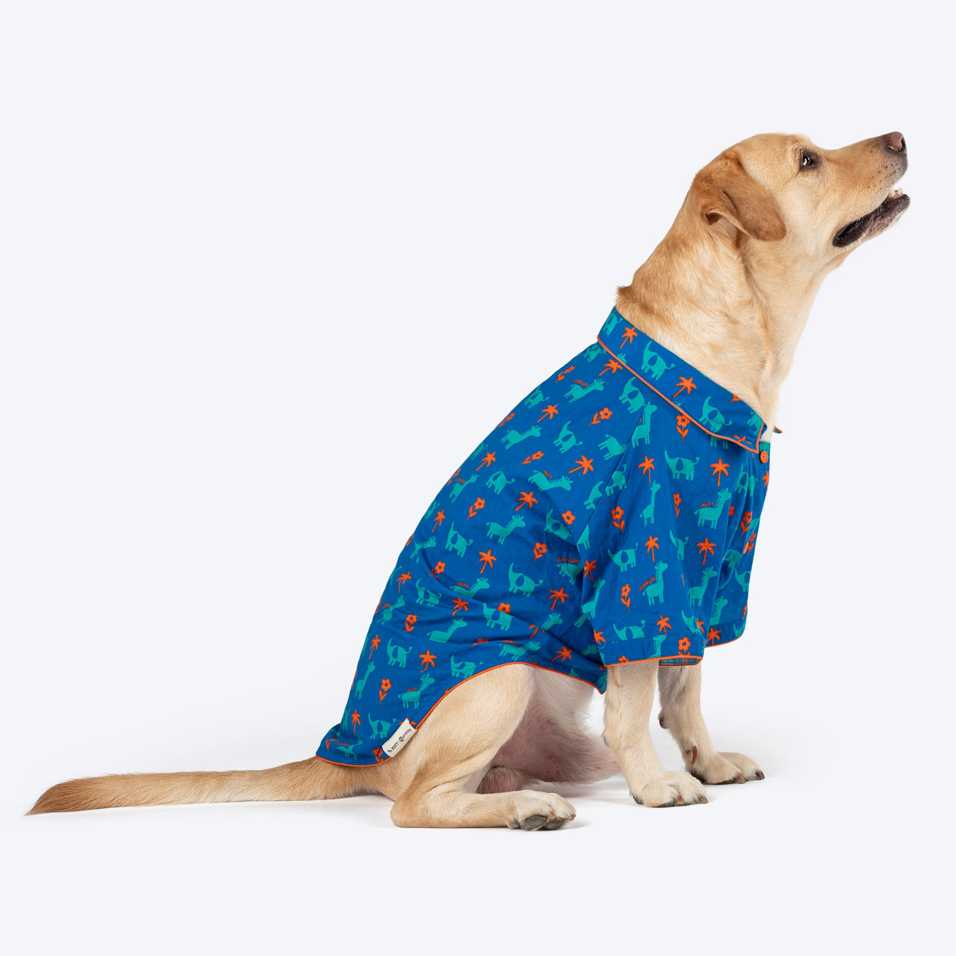 HUFT X Pinklay Jungle Joyride Shirt For Dog - Blue & Orange - Heads Up For Tails