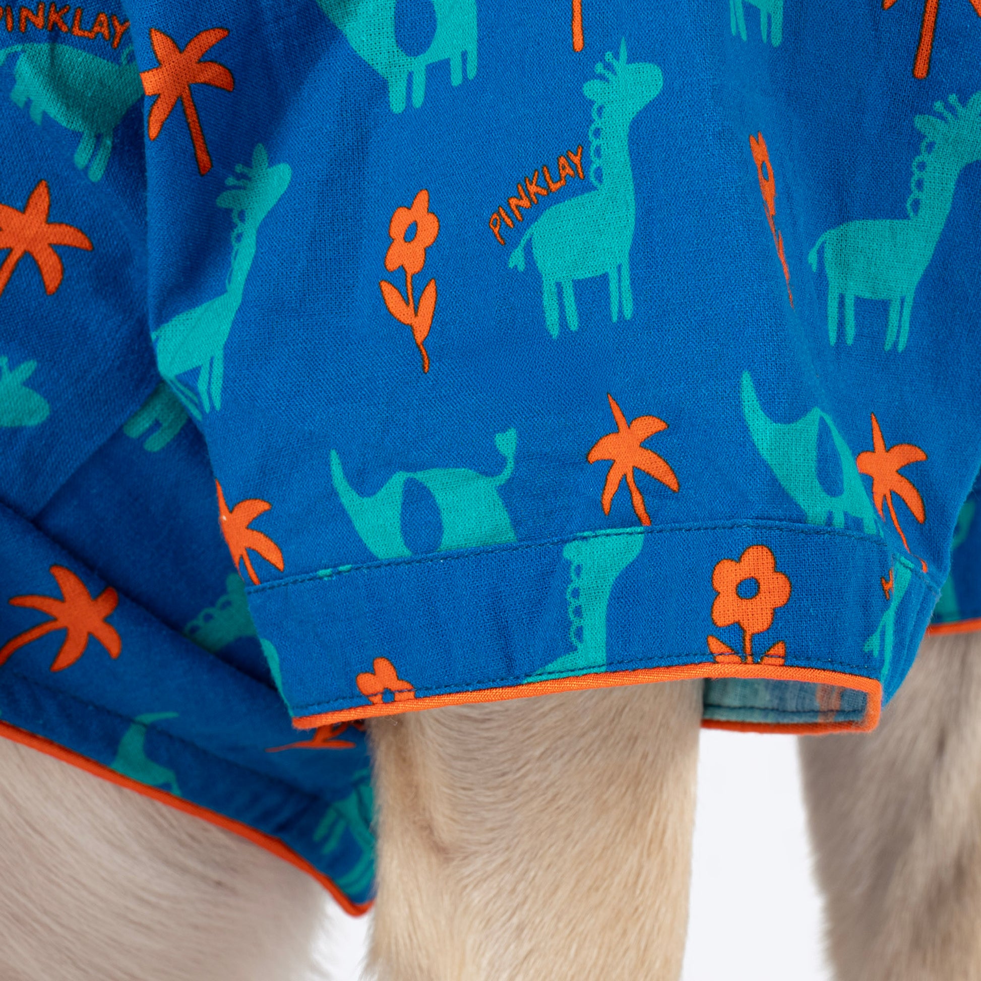 HUFT X Pinklay Jungle Joyride Shirt For Dog - Blue & Orange - Heads Up For Tails