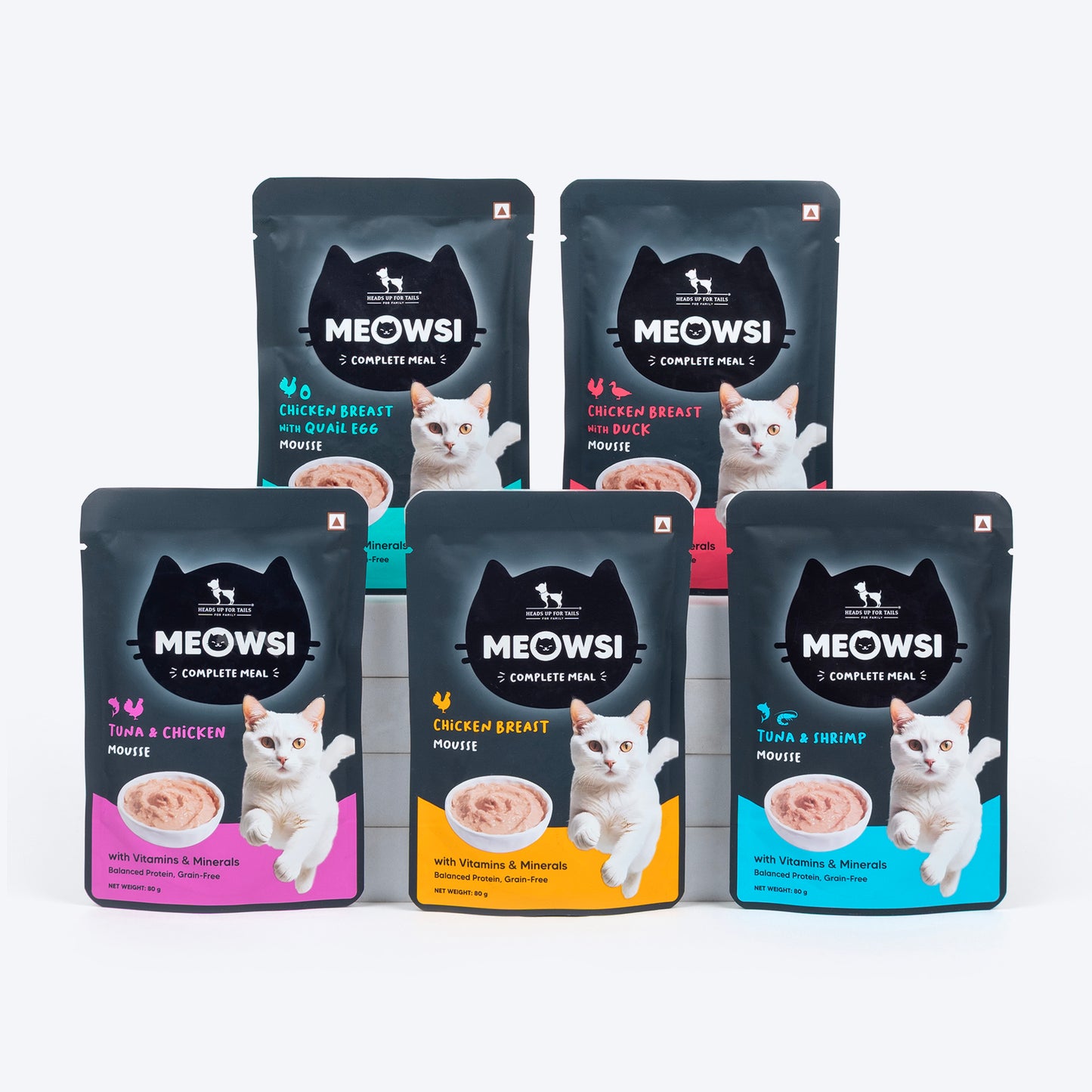 Meowsi by HUFT Tuna & Shrimp Mousse Cat Wet Food - 80 gm - Heads Up For Tails