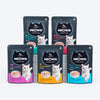 Meowsi Tuna & Shrimp Mousse Cat Wet Food, 80 gm, grain-free, with vitamins and minerals for balanced nutrition.