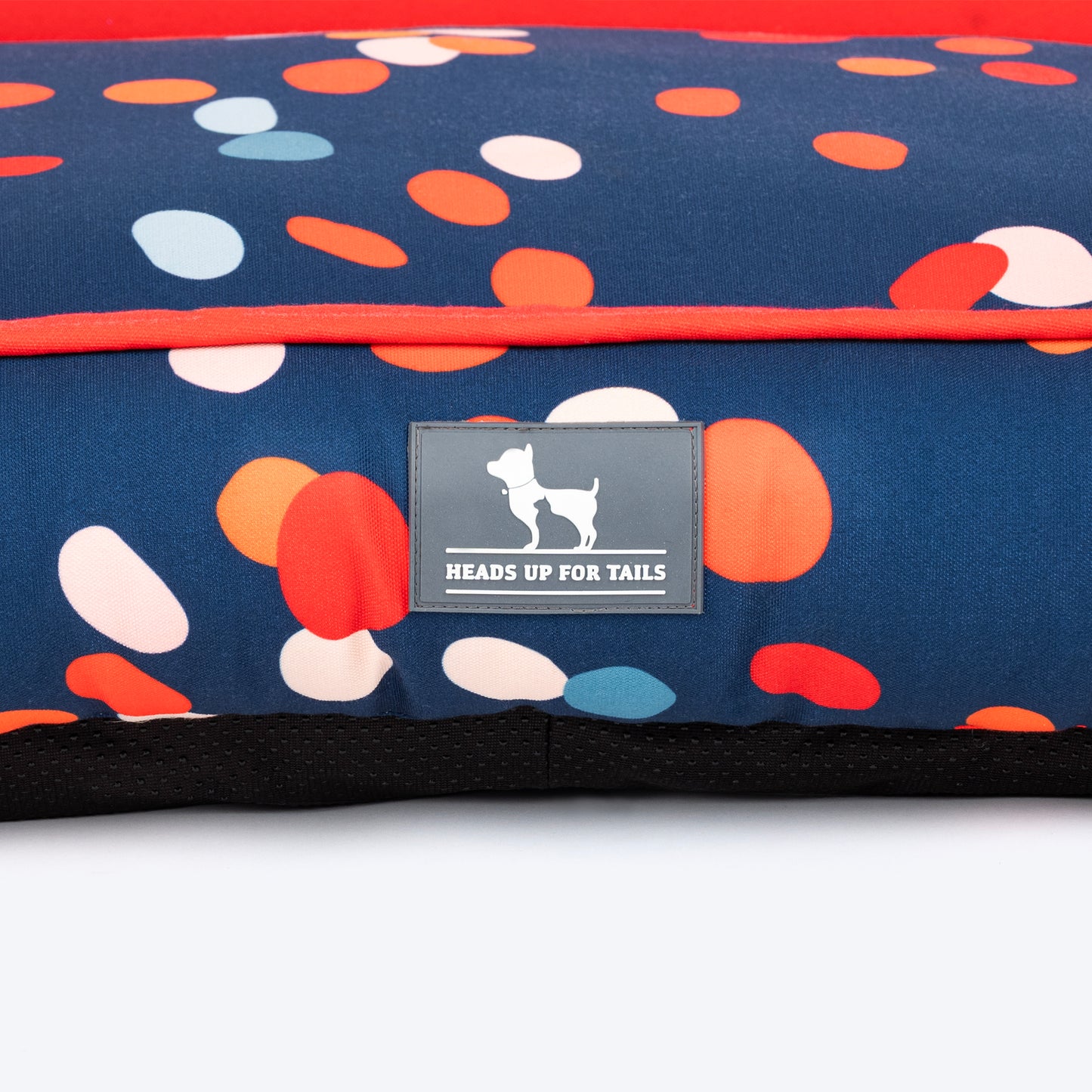 HUFT Colour Pop Personalised Lounger Bed For Dog - Navy Blue - Heads Up For Tails