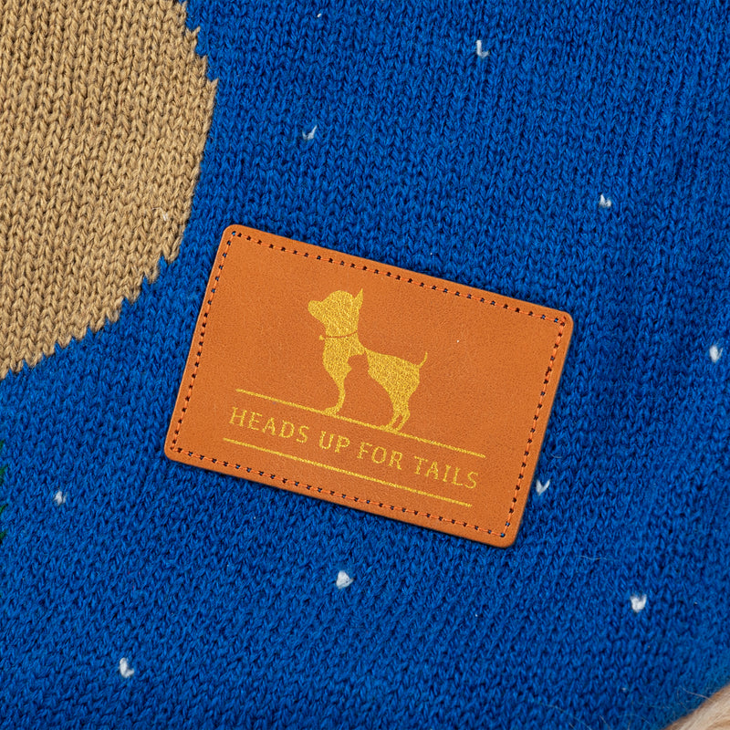 HUFT Reindeer Cheer Sweater For Cat - Blue - Heads Up For Tails