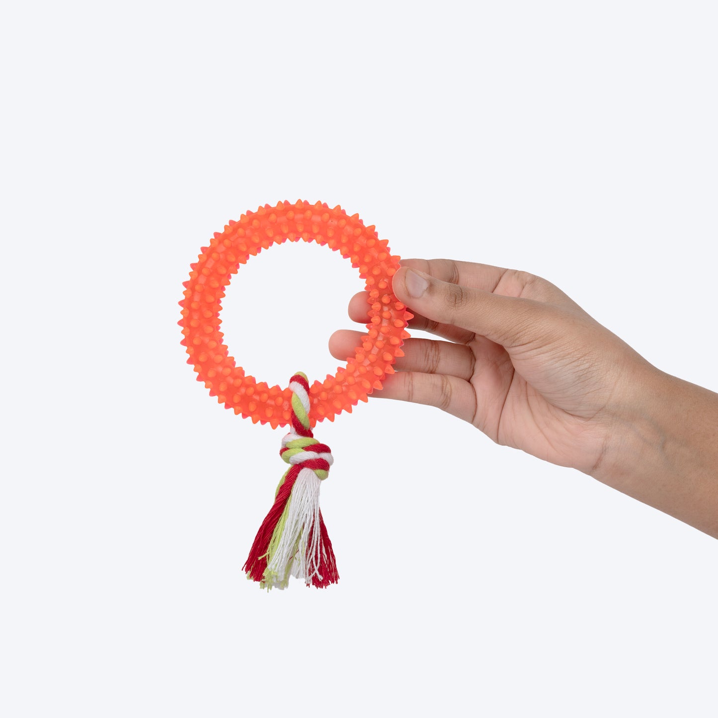 TLC Spike Ring Teether Chew Toy For Dog - Orange - Heads Up For Tails