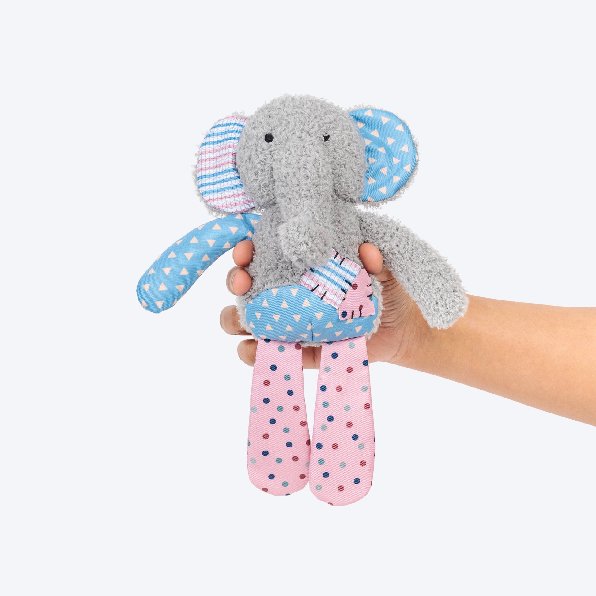 HUFT Patchy Elly Squeaky Toy For Small Dogs - Multicolor - Heads Up For Tails