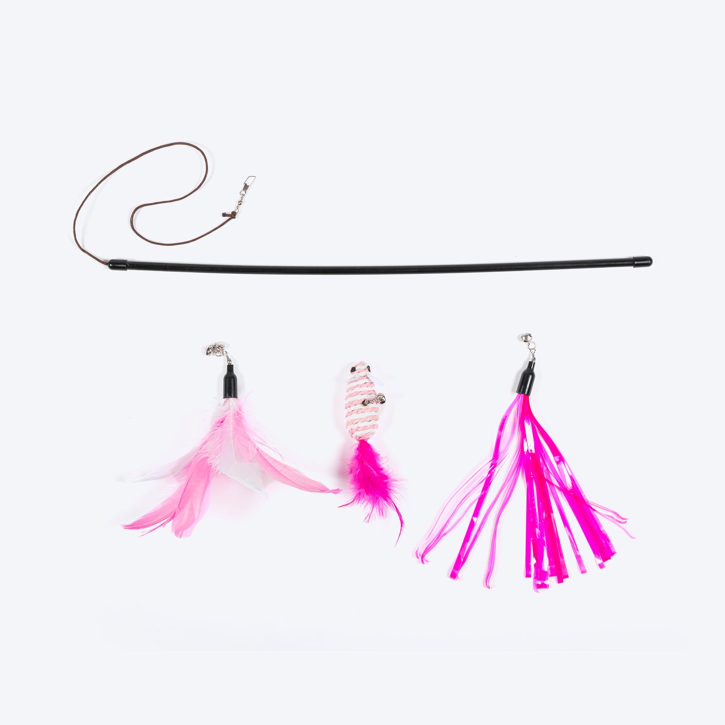 TLC Pawfect Trio 3 In 1 Wand Toy For Cat - Pink - Heads Up For Tails