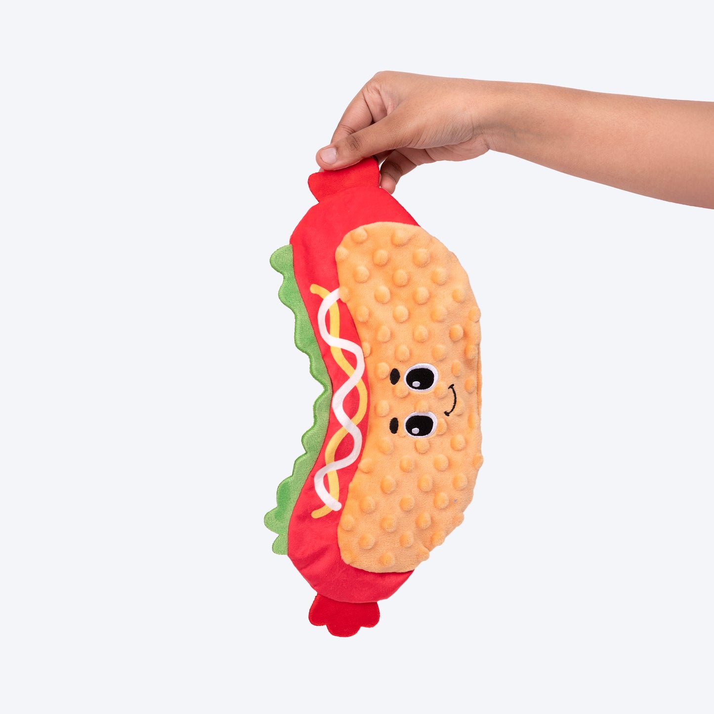HUFT Hotdogger Squeaky Plush Toy For Dog - Multicolor - Heads Up For Tails