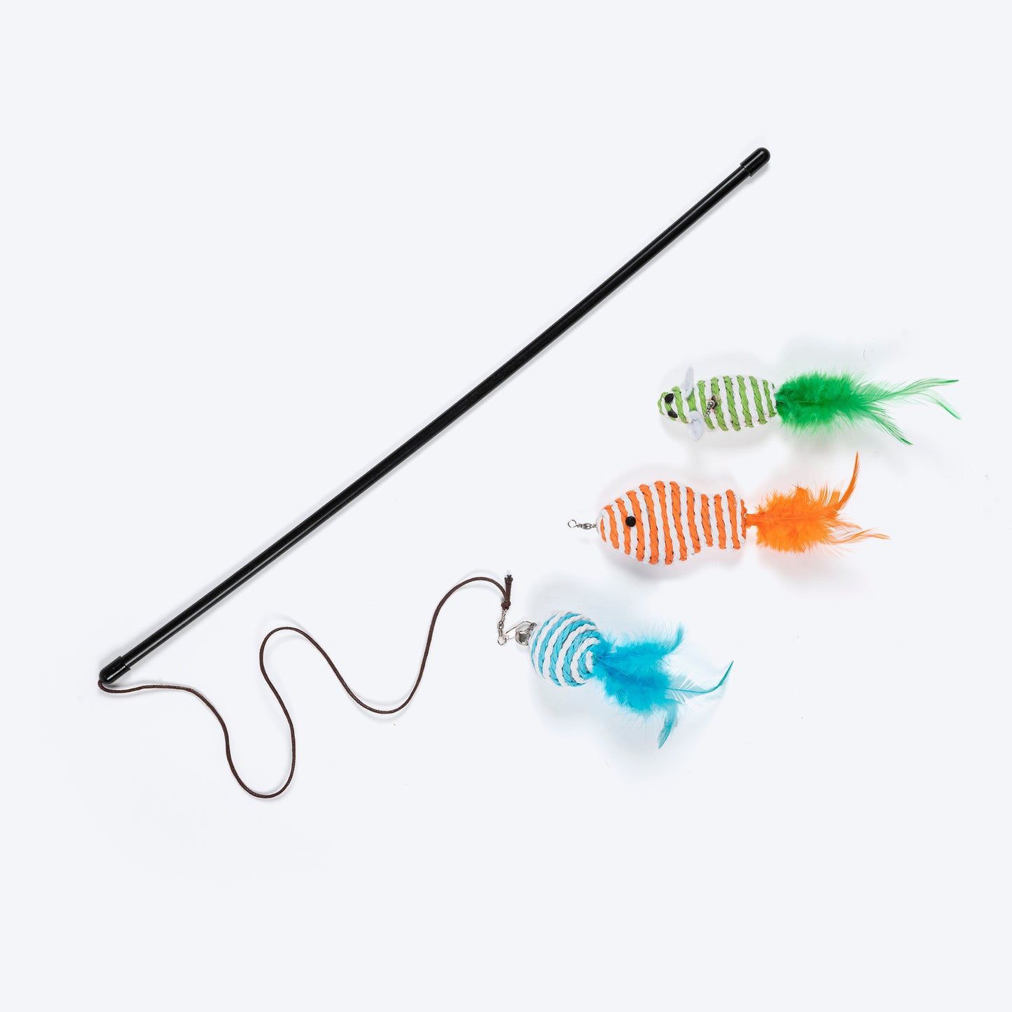 TLC Sisal Flicker 3 In 1 Wand Toy For Cat - Multicolor - Heads Up For Tails