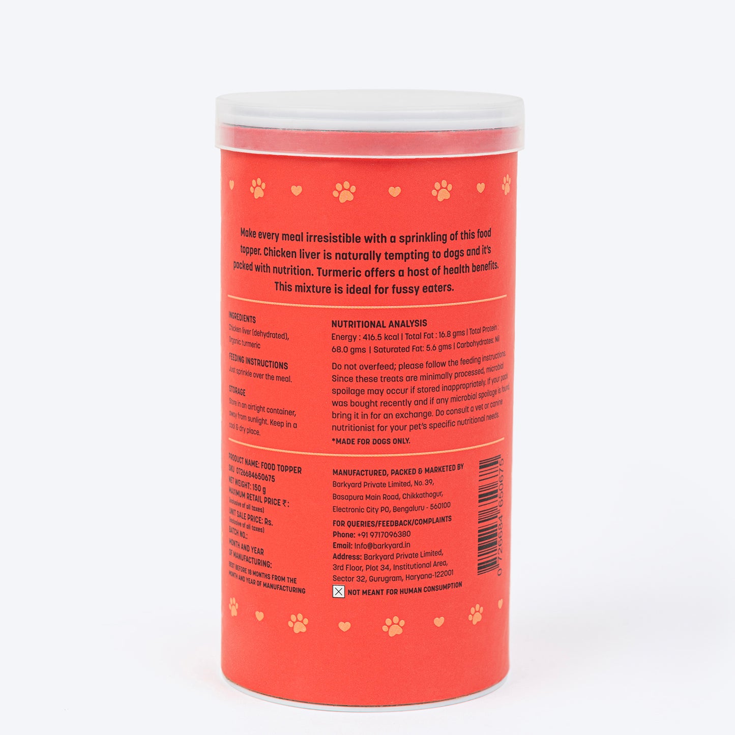 HUFT Food Topper Chicken Liver with Organic Turmeric For Dog - Heads Up For Tails