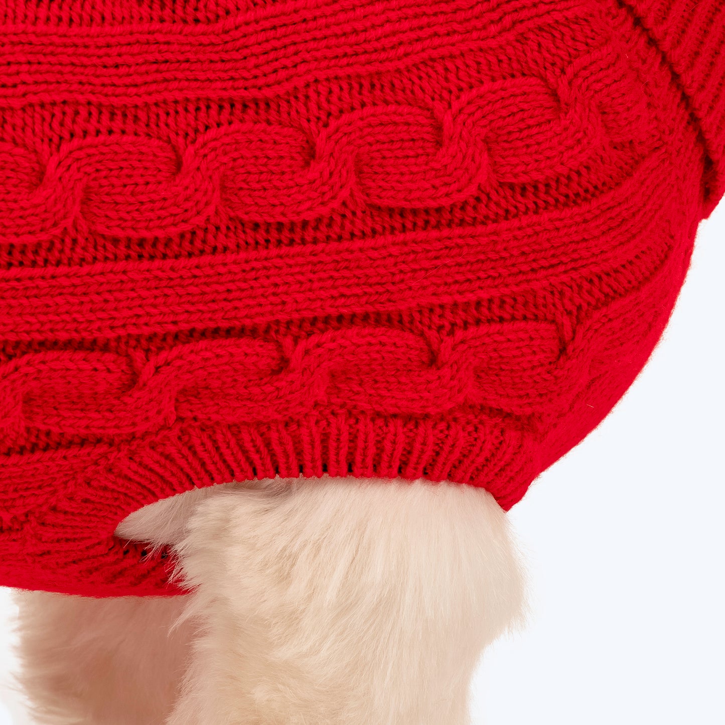 HUFT Cable Knit Sweater For Dog - Red - Heads Up For Tails